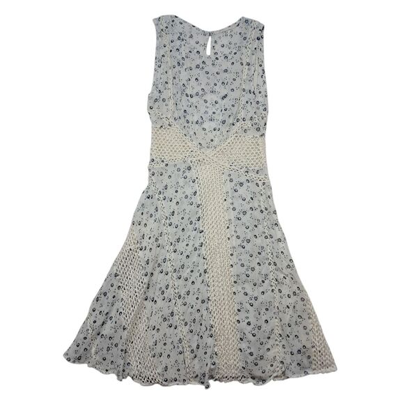 Anthropologie Floreat Dress Women's 6 White Windswept Crochet‎ Sheer Cottagecore - Picture 2 of 15
